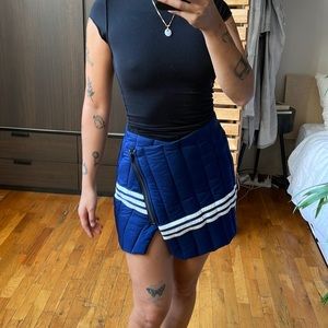 Reworked Adidas Frankie collective quilted zip mini skirt xs/s